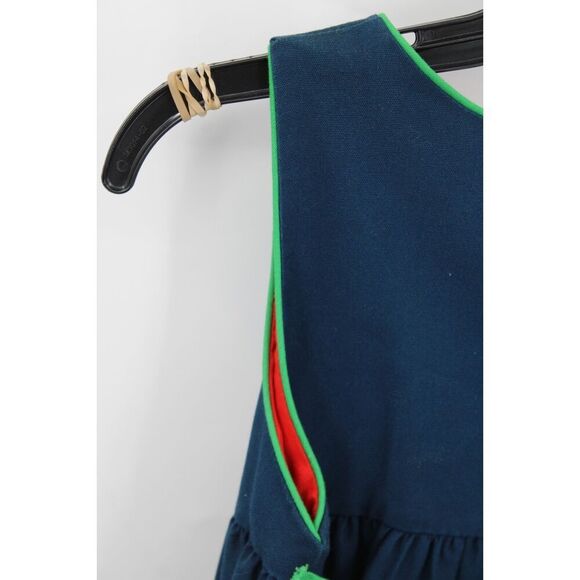 Vintage Chocolate Soup Girls Size 12 Navy With Green Trim Dress - Picture 6 of 10